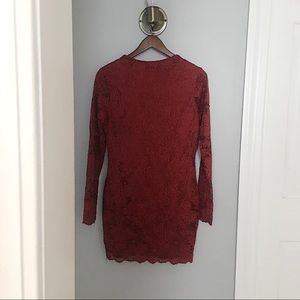 Rusty Orange lace bodycon dress